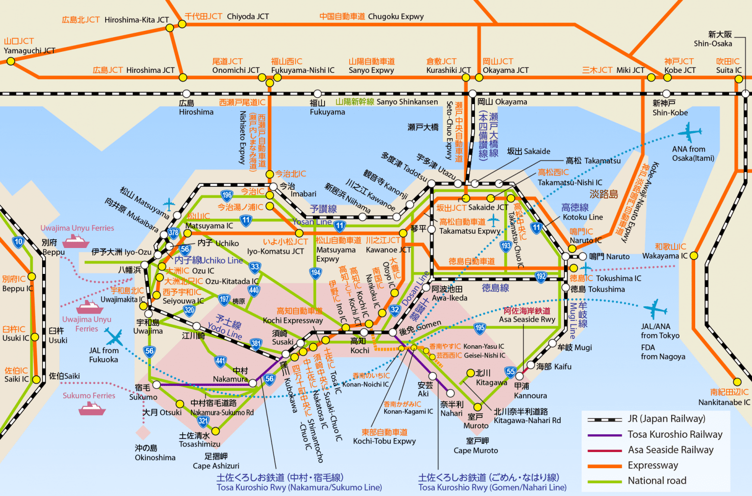 Fascinating Kochi Pref Sightseeing Map0   Accessguidemap En 1536x1014 