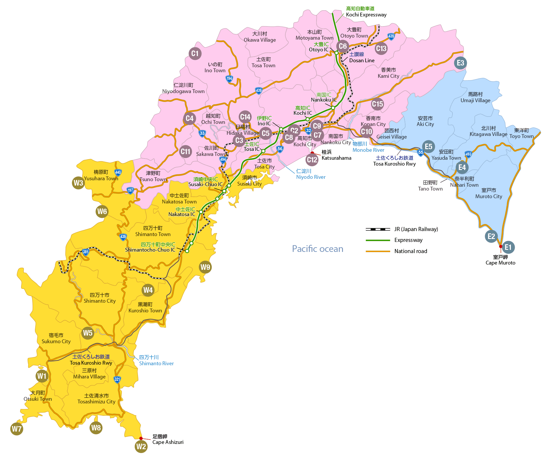 Kochi's sightseeing map